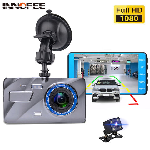 Car DVR Dashcam 4" IPS Dual Lens FHD 1080P Dashboard Camera 170 Degree Vehicle Recorder G-Sensor Parking Monitor Registrars