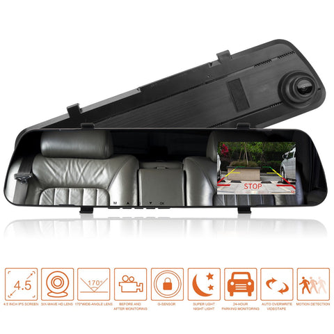 Car Electronics Rear View Dual Lens Full HD Cycle Recording 1080P&480P Car DVR Dash Camera 4.3 Inch Mirror Dashcam